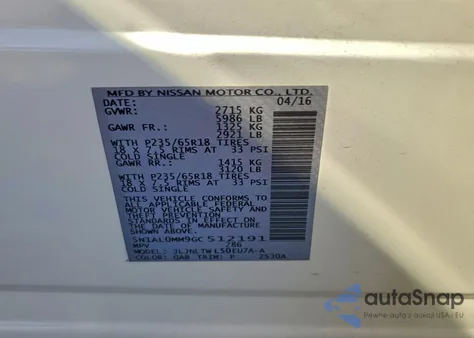 2016 Infiniti Qx60 из США, поврежденный, VIN 5N1AL0MM9GC512191